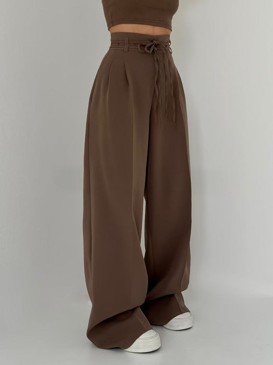 Lorena - High-Waist Weite Hose mit Bindeband